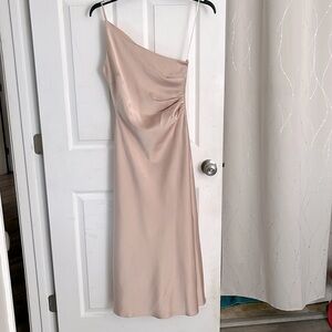 NWT full lined one shoulder midi dress
